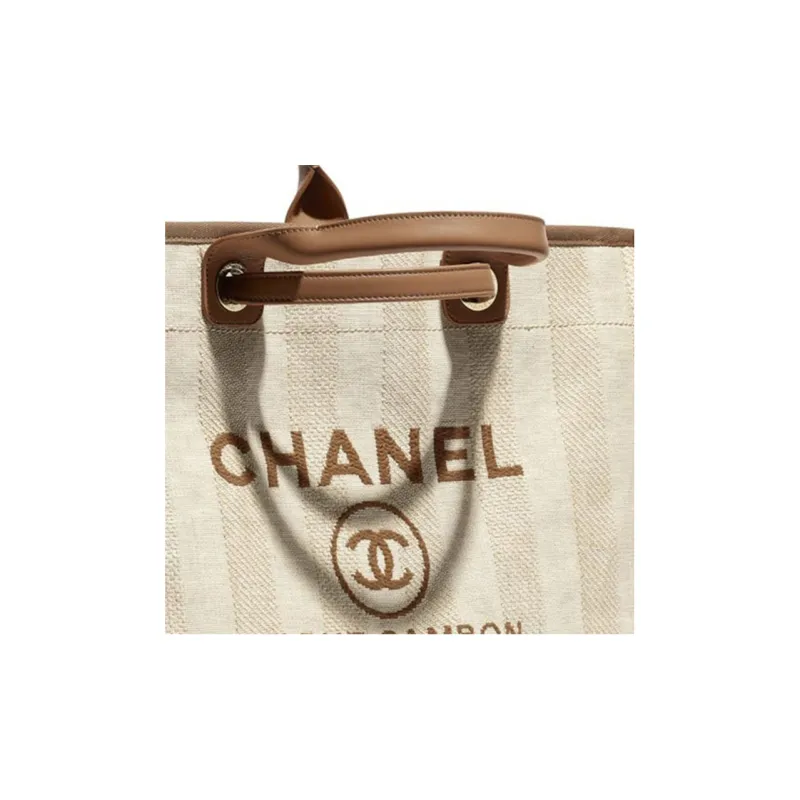 CHANEL Calfskin Tote Bag, Shopping Bag, Shoulder Bag, Handbag Women's Beige-4