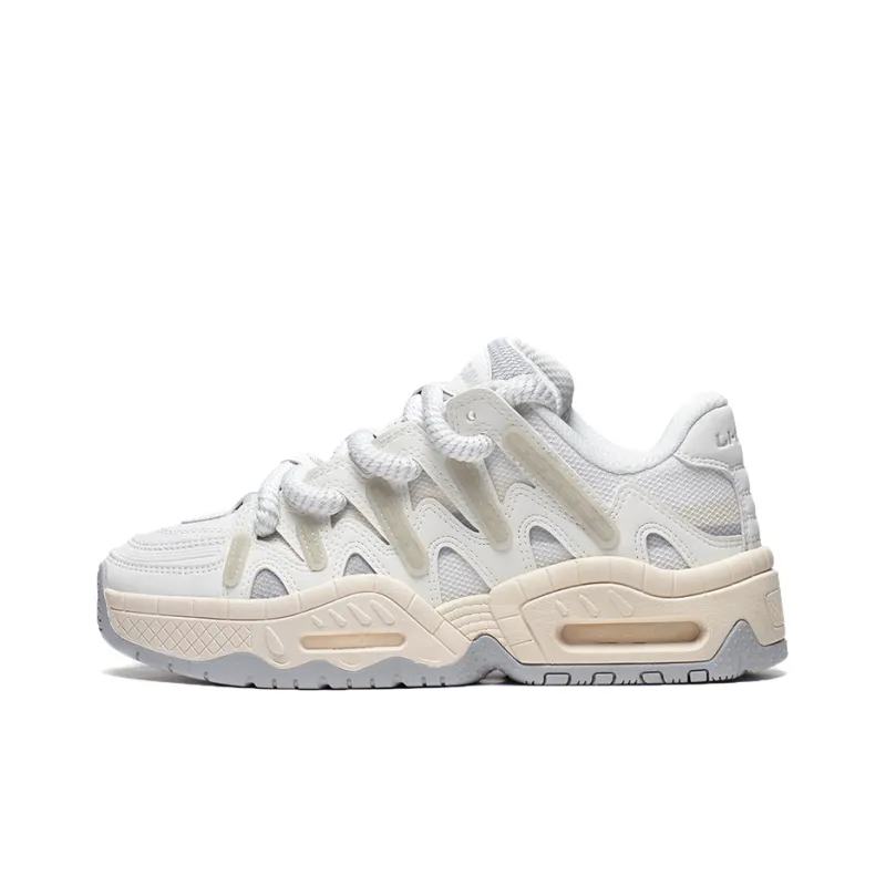 LiNing CF Tracing, Version 2.0 Lightweight, Wear resistant, And Non slip Low Top Sports Casual Shoes Women's White Gray-0