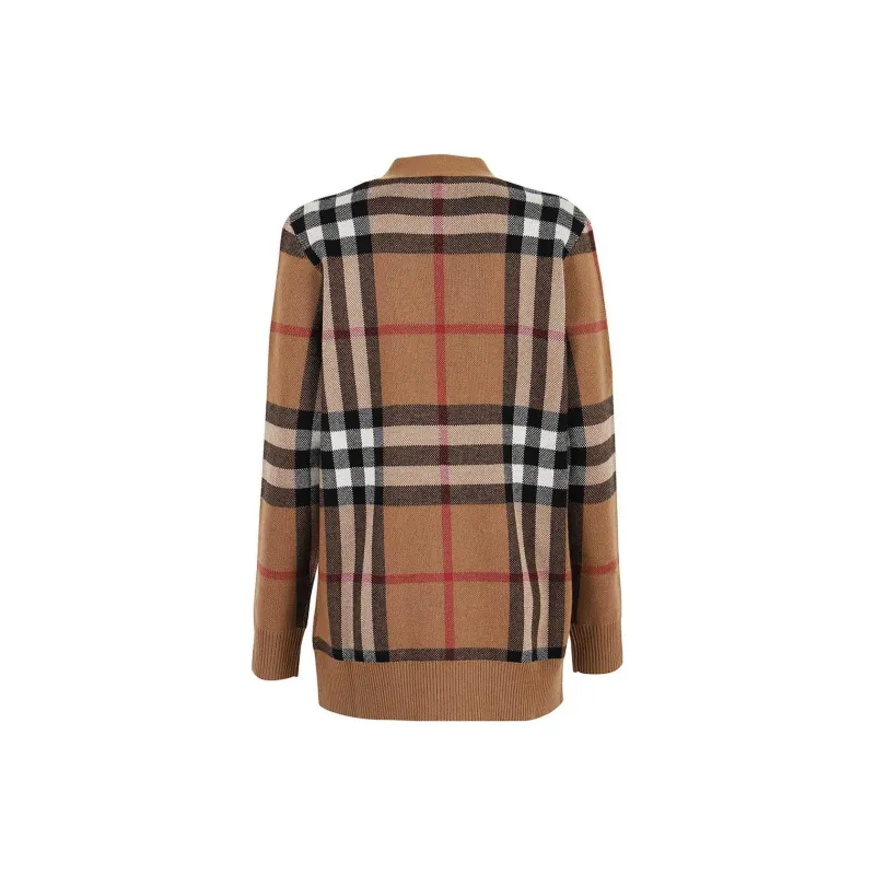 Burberry Willah Check Cardigan 'Birch Brown'-1