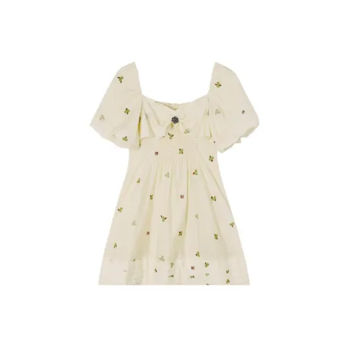 PEACEBIRD Short-Sleeved Dresses Women's Beige