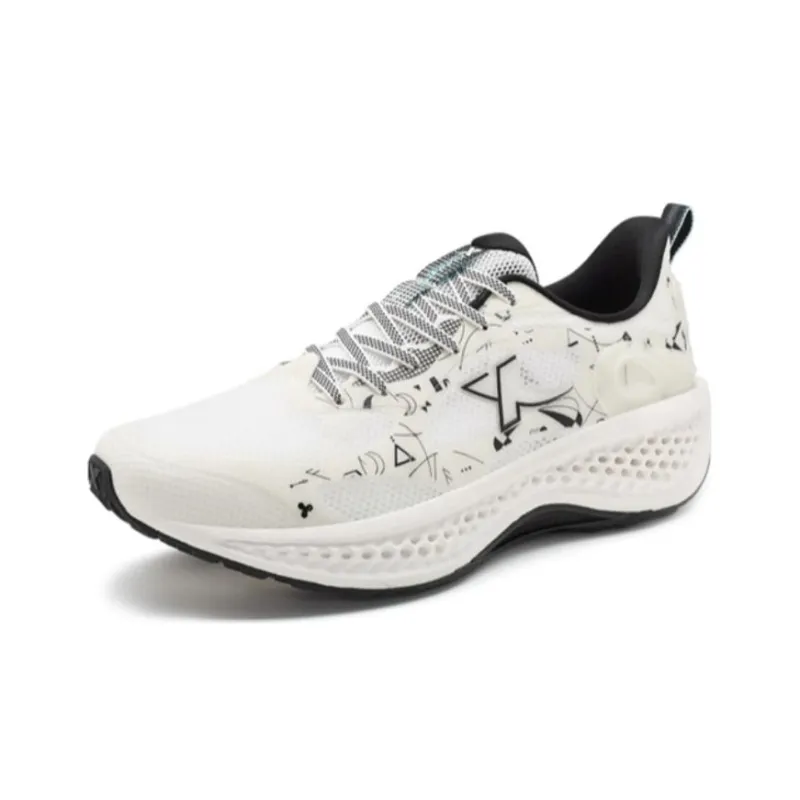 XTEP Cushioning Anti Slip And Wear Resistant Low Top Casual Running Shoes Men's White Black-1