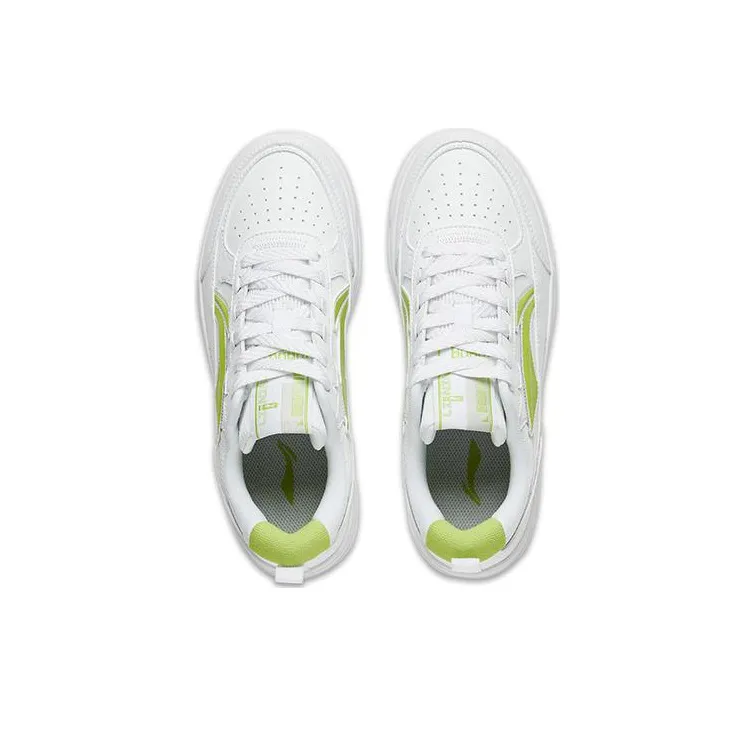 LiNing Tianji 2.0 Anti Slip And Wear Resistant Breathable Low Top Skateboard Shoes Women's White Green-2
