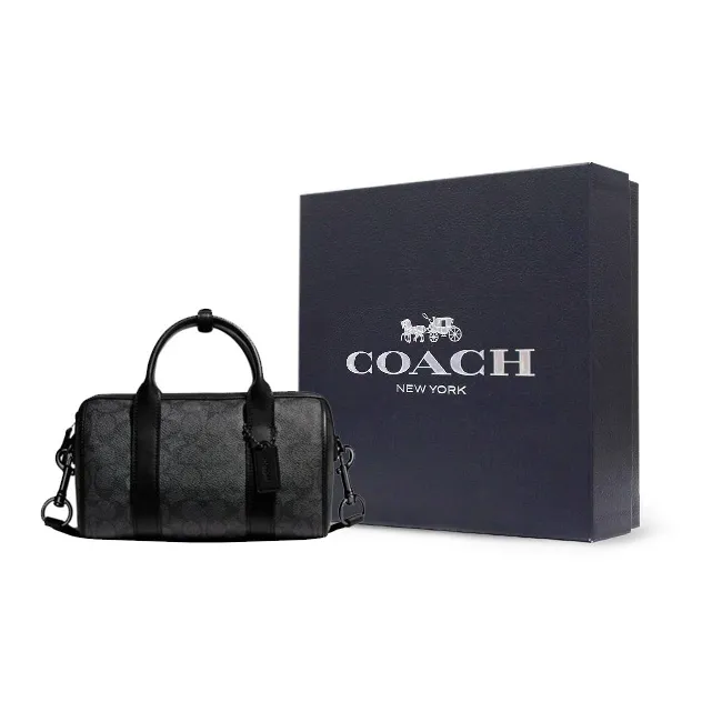 COACH Gotham Coated Canvas Handbag, Shoulder Bag, Crossbody Bag Medium Size Men's Lead Gray-7