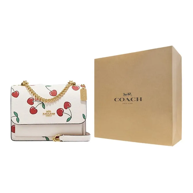 COACH Klare Cow Leather Shoulder Bag Crossbody Bag Small Size Women's White-6