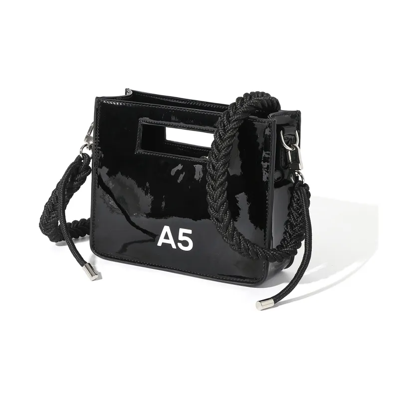 MASTER CANVAS Leather Combo Bag Handbag Shoulder Bag Crossbody Bag Unisex Black/White-2