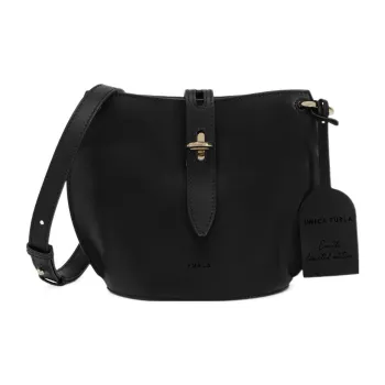 Furla Net Collection Nature Calfskin Bucket Bags Shoulder Bag Crossbody Bag Mini Women's Black