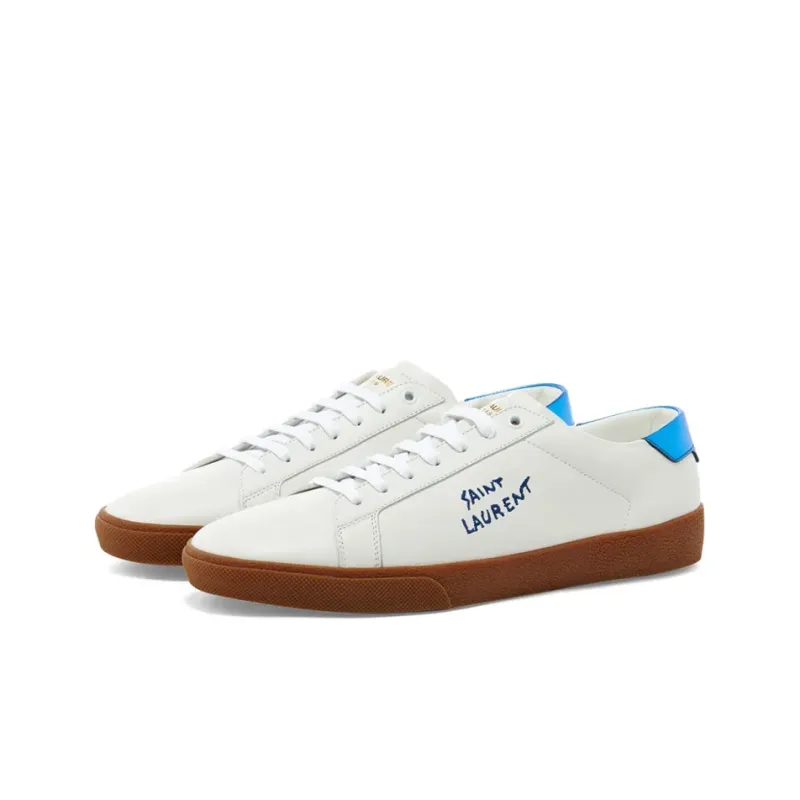 SAINT LAURENT SL 06 Low Top Stylish Skateboarding Shoes Men's White Blue-2