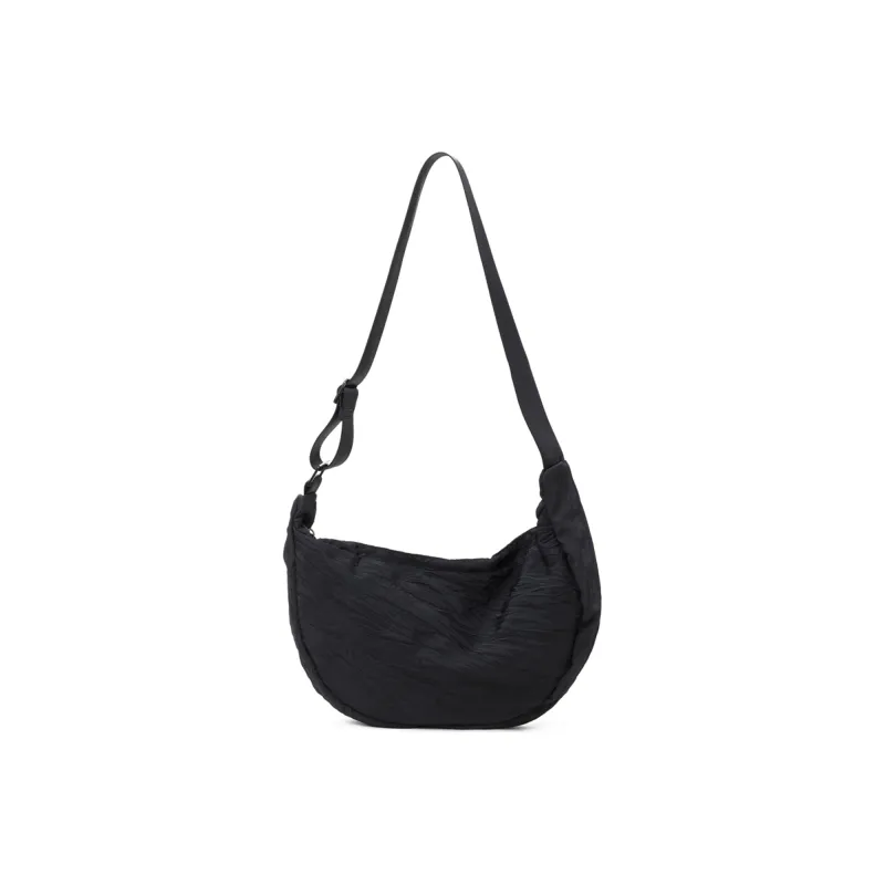 RUIGOR Fabric Crescent Bag Messenger Bag Crossbody Bag Medium Size Unisex Black-6