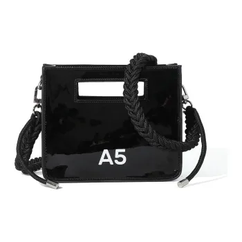 MASTER CANVAS Leather Combo Bag Handbag Shoulder Bag Crossbody Bag Unisex Black/White