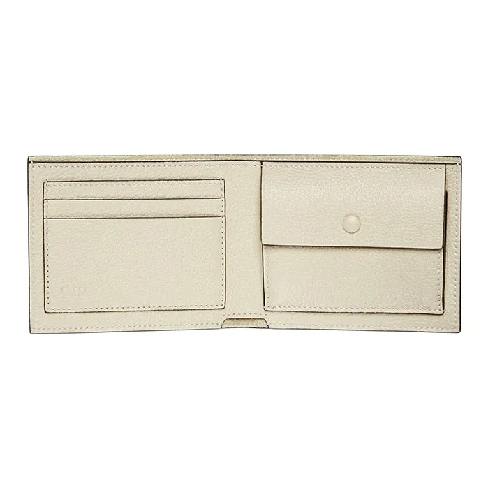 GUCCI Leather Wallet Men's Cream White-4