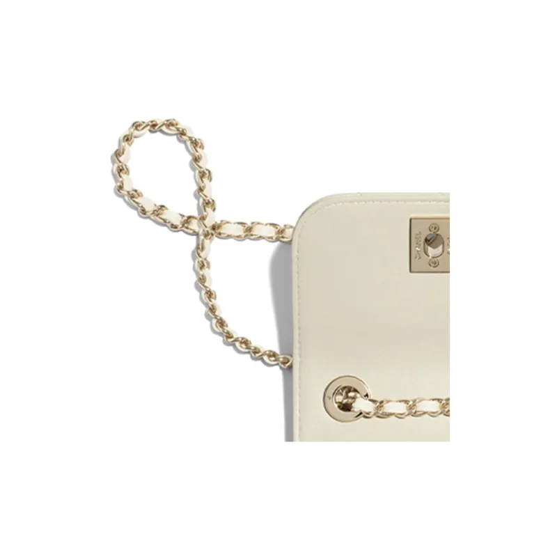 CHANEL Trendy Cc Sheepskin Shoulder Bag Women's Ivory-4