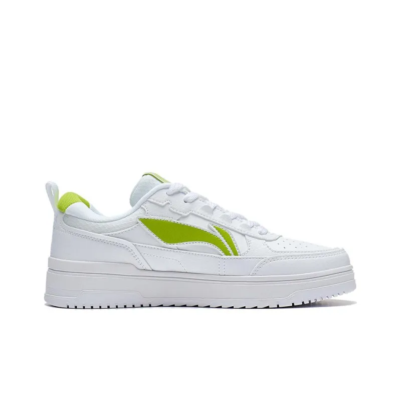 LiNing Tianji 2.0 Anti Slip And Wear Resistant Breathable Low Top Skateboard Shoes Women's White Green-1