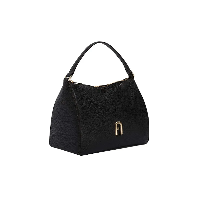 Furla Primula Grained Calfskin Bucket Bags Shoulder Bag Crossbody Bag Handbag Small Size Women's Black-1