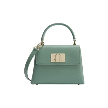 Furla 1927 Collection Textured Leather Shoulder Bag, Crossbody Bag, Handbag Mini Women's Pea Green