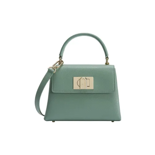 Furla 1927 Collection Textured Leather Shoulder Bag, Crossbody Bag, Handbag Mini Women's Pea Green