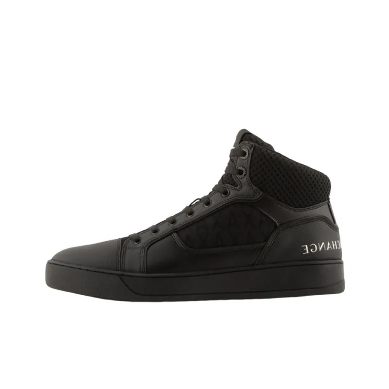 ARMANI EXCHANGEAE High Top Stylish Skateboarding Shoes Men's Black-0