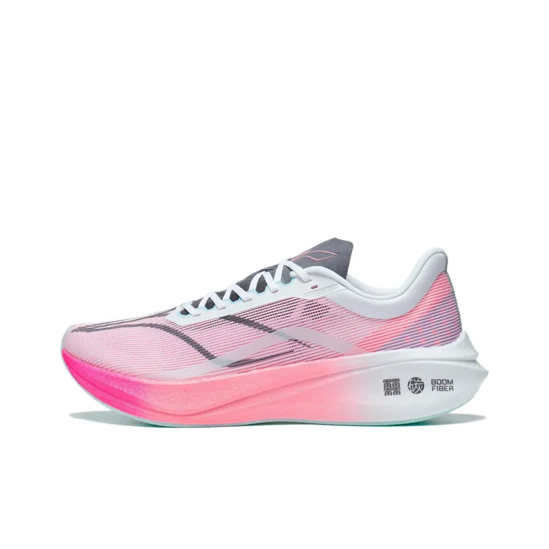 LiNing Feidian 3 Challenger Durable Breathable Low-Top Running Shoes Men's Pink White-0