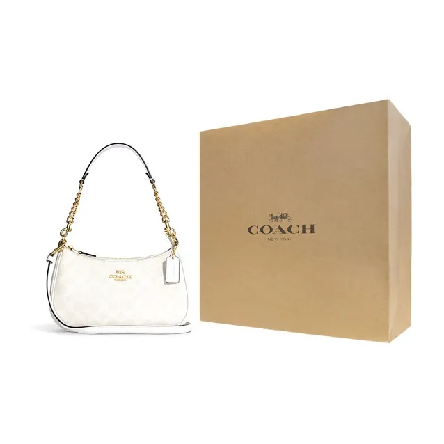 COACH Teri 25 Monogram Shoulder Bag Medium Women's White-11
