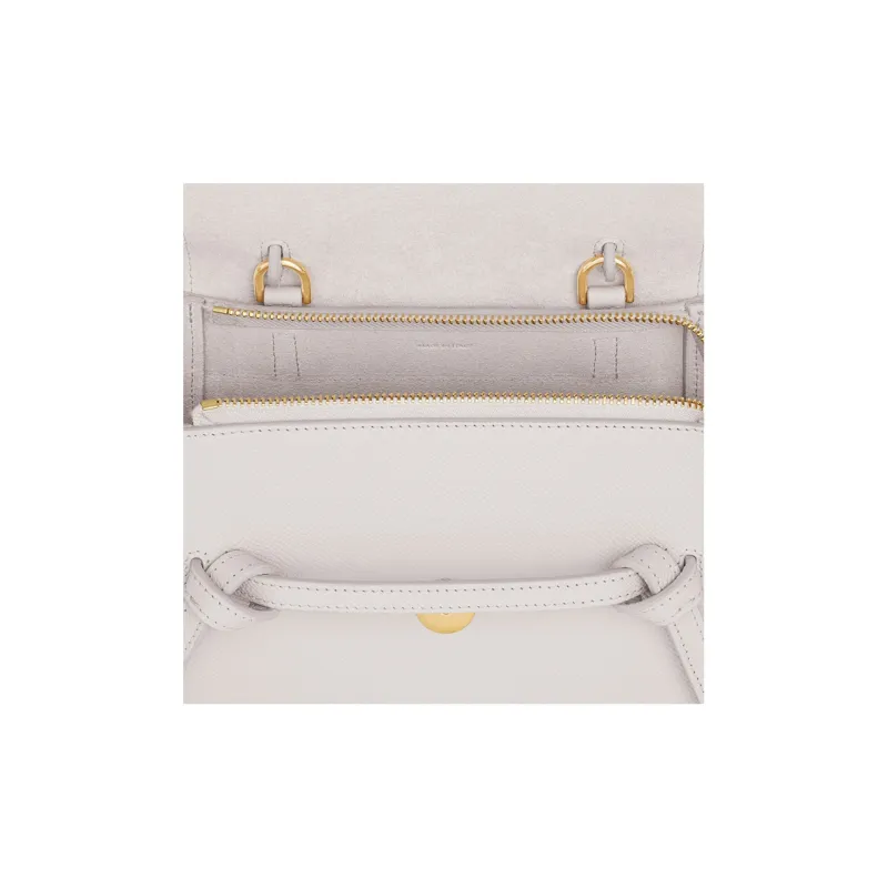 CELINE Grained Calfskin Catfish Bag Fanny Pack Handbag Shoulder Bag Crossbody Bag Women's White-3