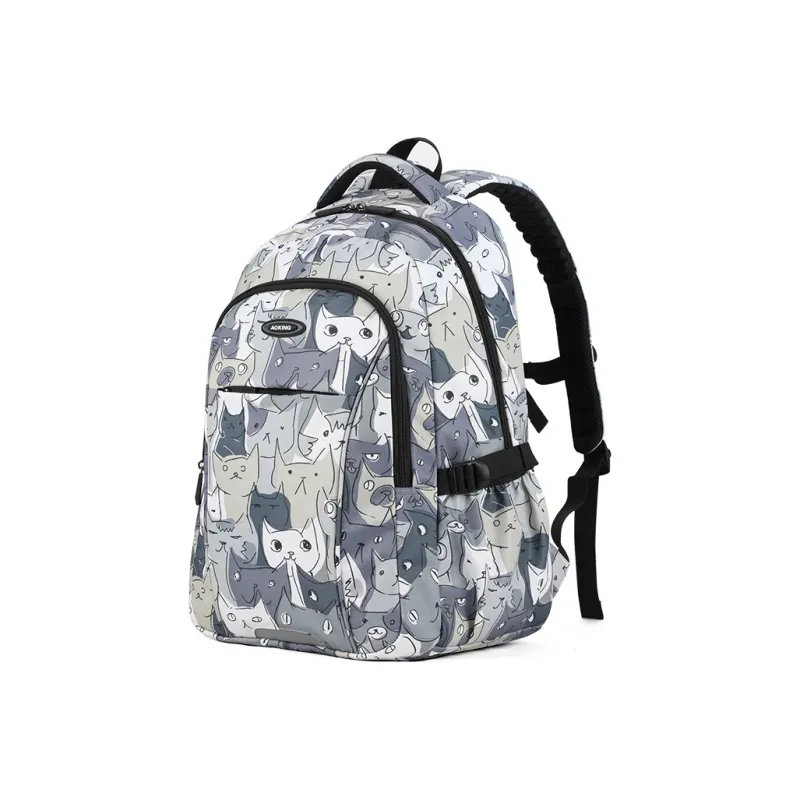 AOKING AK Polyester Backpack Large Size Women's Light Gray/Black/Multicolor-2