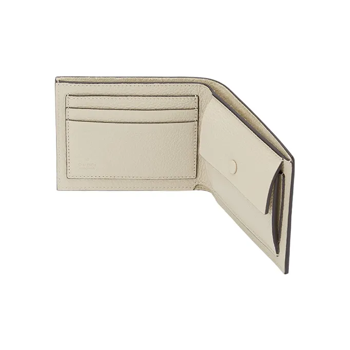 GUCCI Leather Wallet Men's Cream White-3