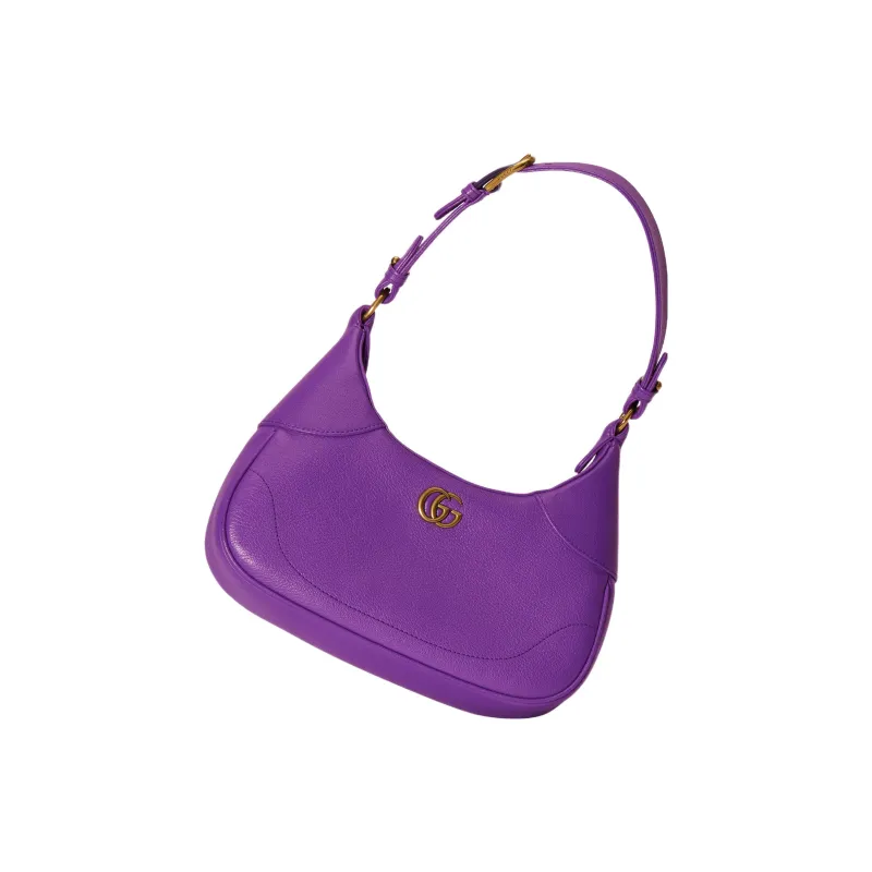 GUCCI Aphrodite Leather New Moon Shoulder Bag, Handbag, Shoulder Bag Women's Purple-2