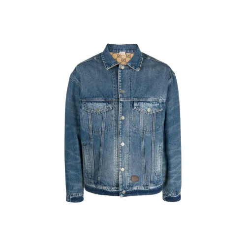 GUCCI Denim Jackets Men Denim Blue