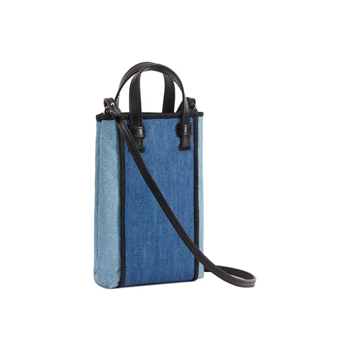 Furla Miastella Multicolor Denim Fabric Handbag Shoulder Bag Crossbody Bag Mini Women's Blue-2