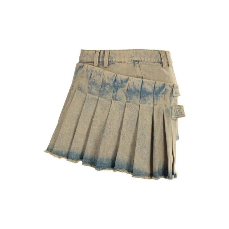 BALMAIN Denim Short Skirts Women's Sky Blue-1