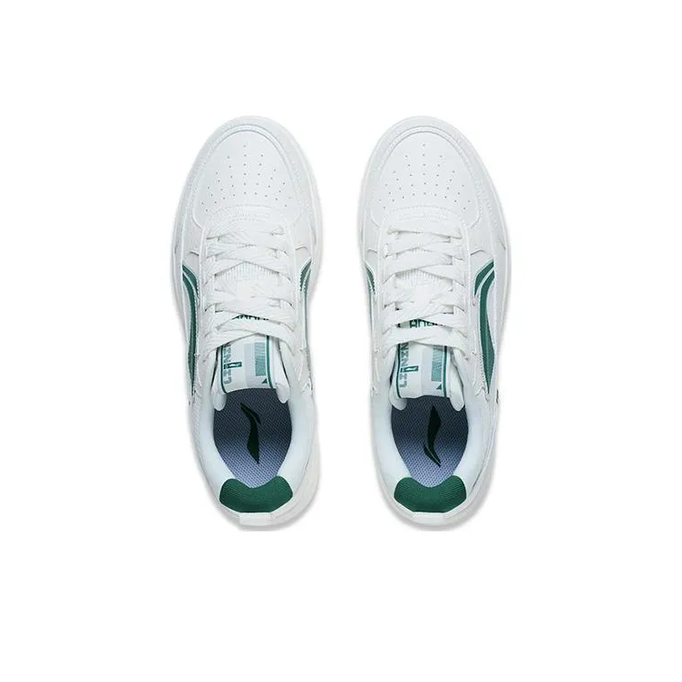 LiNing Tianji 2.0 Abrasion Resistant Breathable Low Top Skateboard Shoes Men's White Green-2
