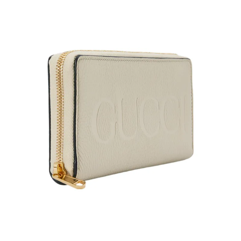 GUCCI Leather Wallet Women's Cream White-1
