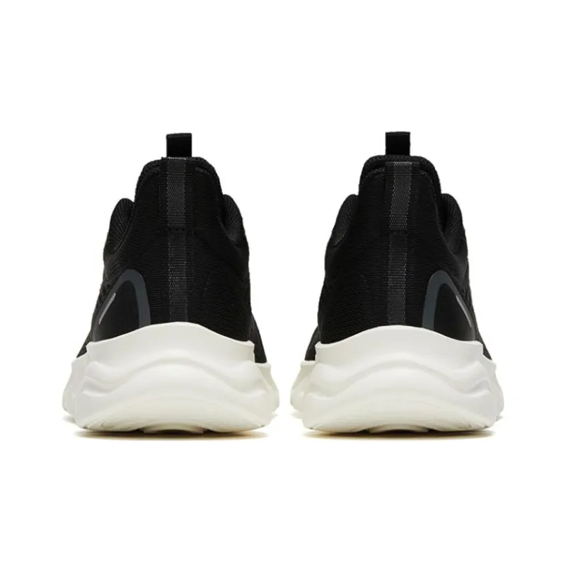Anta Running Collection Anti Slip Wear Resistant Low Top Running Shoes Men's Black White-3
