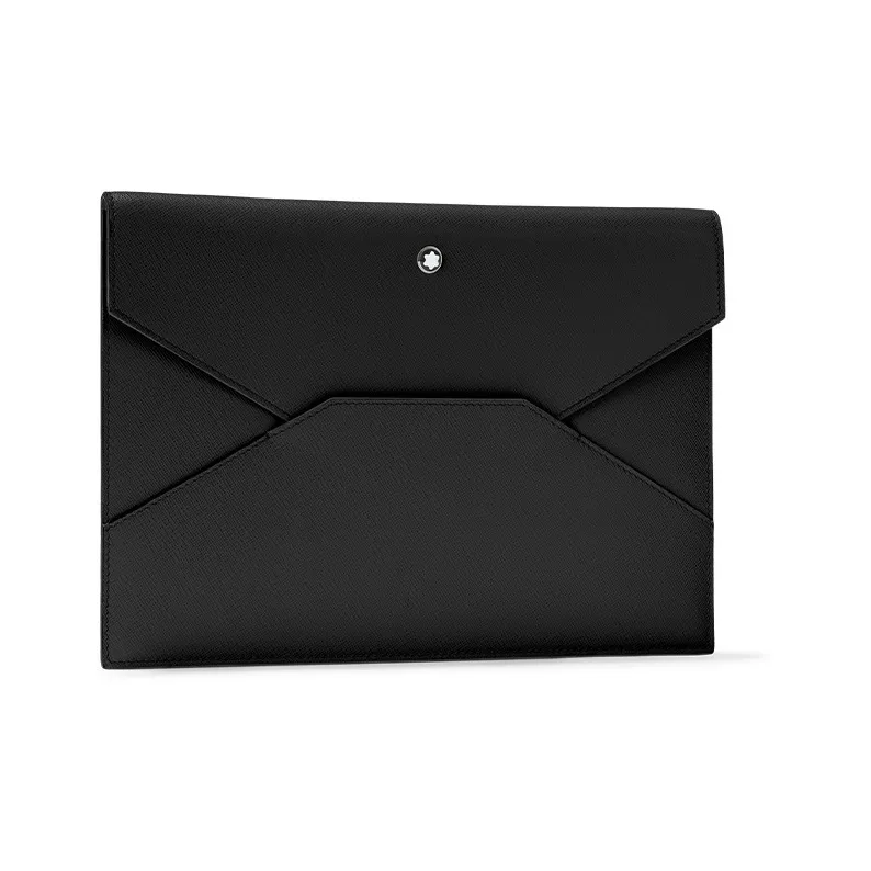 MONTBLANC Full Grain Leather Clutch Briefcase Men's Black-1