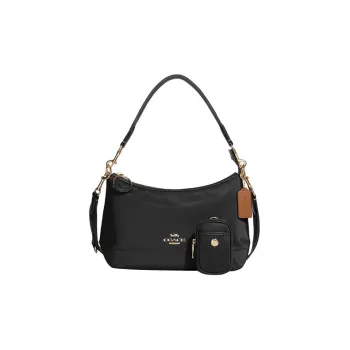 COACH Ellis Nylon Shoulder Bag, Handbag, Shoulder Bag Medium Size Women's Black