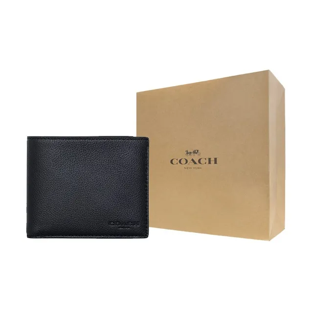 COACH 3 IN 1 Wallet Cow Leather Wallet Men's Black-10