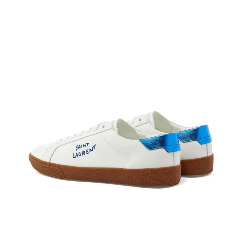 SAINT LAURENT SL 06 Low Top Stylish Skateboarding Shoes Men's White Blue-3