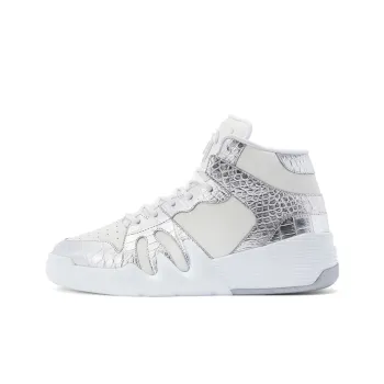 Giuseppe Zanotti/GZ Talon High-Top Stylish Skateboarding Shoes Men's Silver White