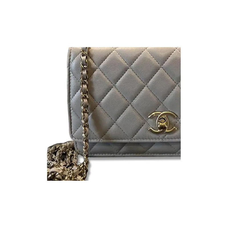 CHANEL Trendy CcWOC Lambskin Wallet, Shoulder Bag, Crossbody Bag Women's Gray-1