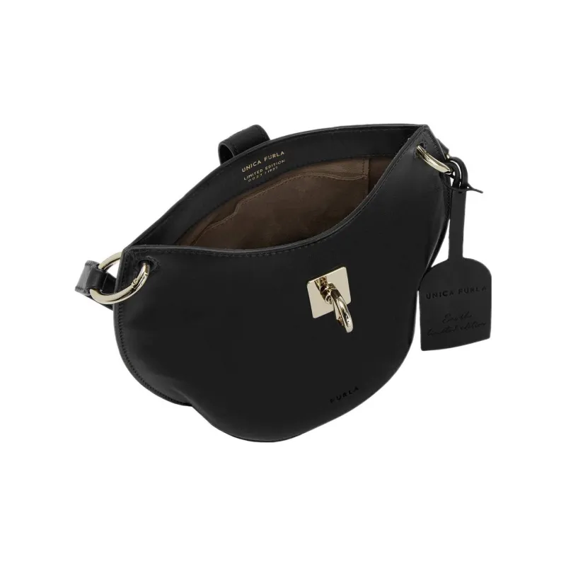 Furla Net Collection Nature Calfskin Bucket Bags Shoulder Bag Crossbody Bag Mini Women's Black-3