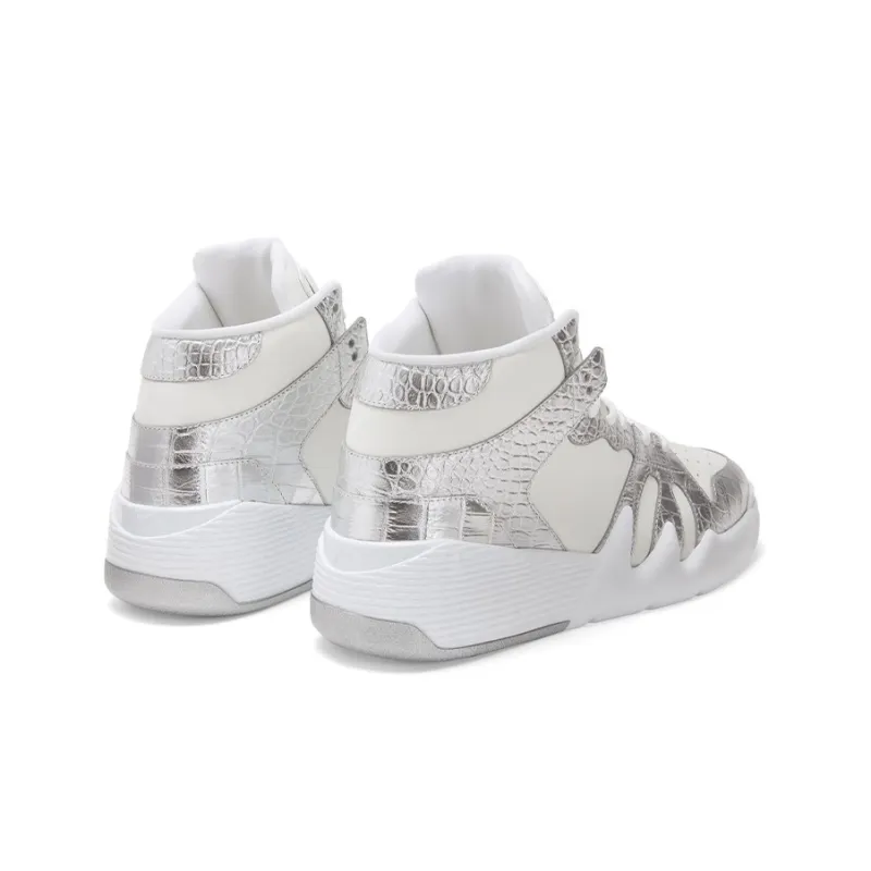 Giuseppe Zanotti/GZ Talon High Top Stylish Skateboarding Shoes Men's Silver White-3