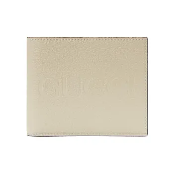 GUCCI Leather Wallet Men's Cream White
