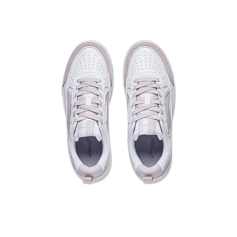 LiNing Tianji 2.0 Abrasion Resistant Breathable Low Top Skateboard Shoes Women's White Purple-2