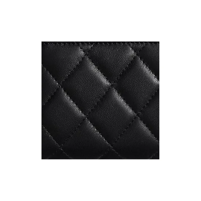 CHANEL Classic Flap CF Sheepskin Wallet Women's Black-4
