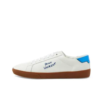 SAINT LAURENT SL 06 Low Top Stylish Skateboarding Shoes Men's White Blue