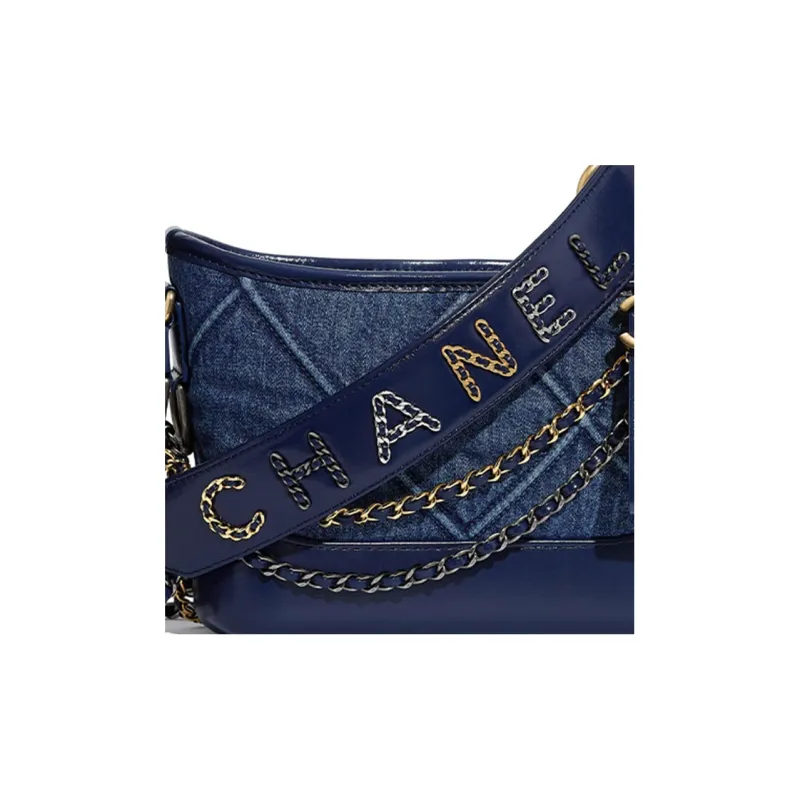 CHANEL Gabrielle Canvas With Leather Backpack, Handbag, Shoulder Bag, Crossbody Bag Trumpets Women's Dark Blue-4