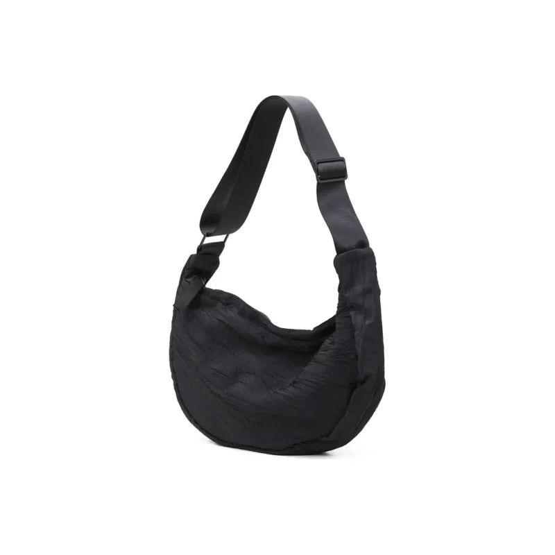 RUIGOR Fabric Crescent Bag Messenger Bag Crossbody Bag Medium Size Unisex Black-2