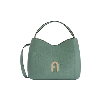 Furla Primula Textured Calfskin Bucket Bags Shoulder Bag Crossbody Bag Handbag Small Size Women's Pea Green
