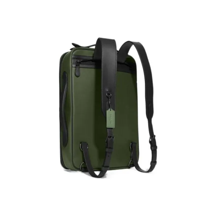 COACH Graham Smooth Calf Leather Backpack Regular Men's Olive Green-1