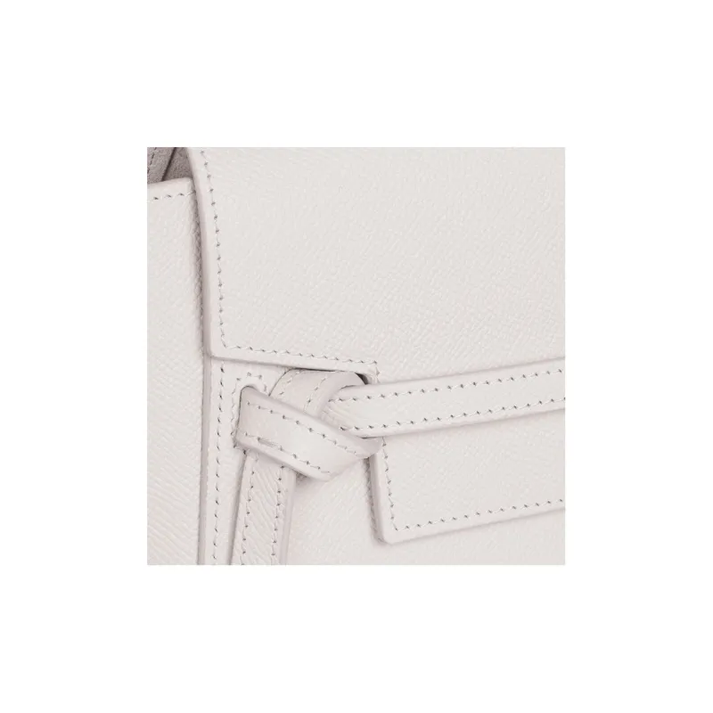 CELINE Grained Calfskin Catfish Bag Fanny Pack Handbag Shoulder Bag Crossbody Bag Women's White-4