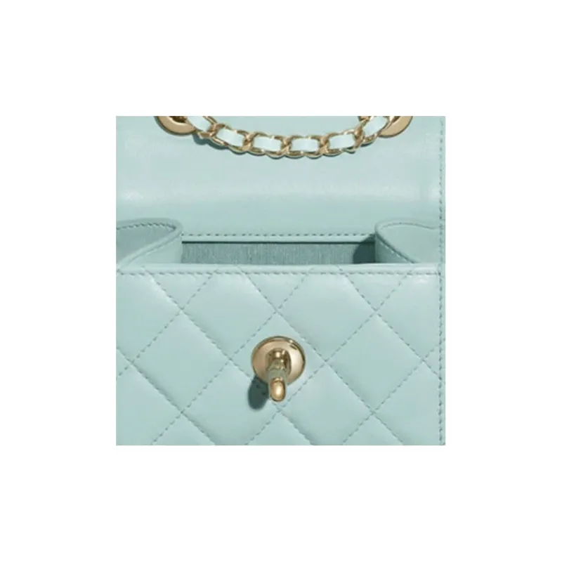 CHANEL Trendy Cc Sheepskin Shoulder Bag Women's Light Blue-4